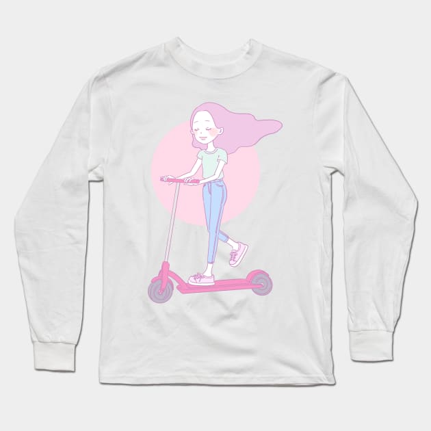 Scooter Girl Long Sleeve T-Shirt by By Leunu